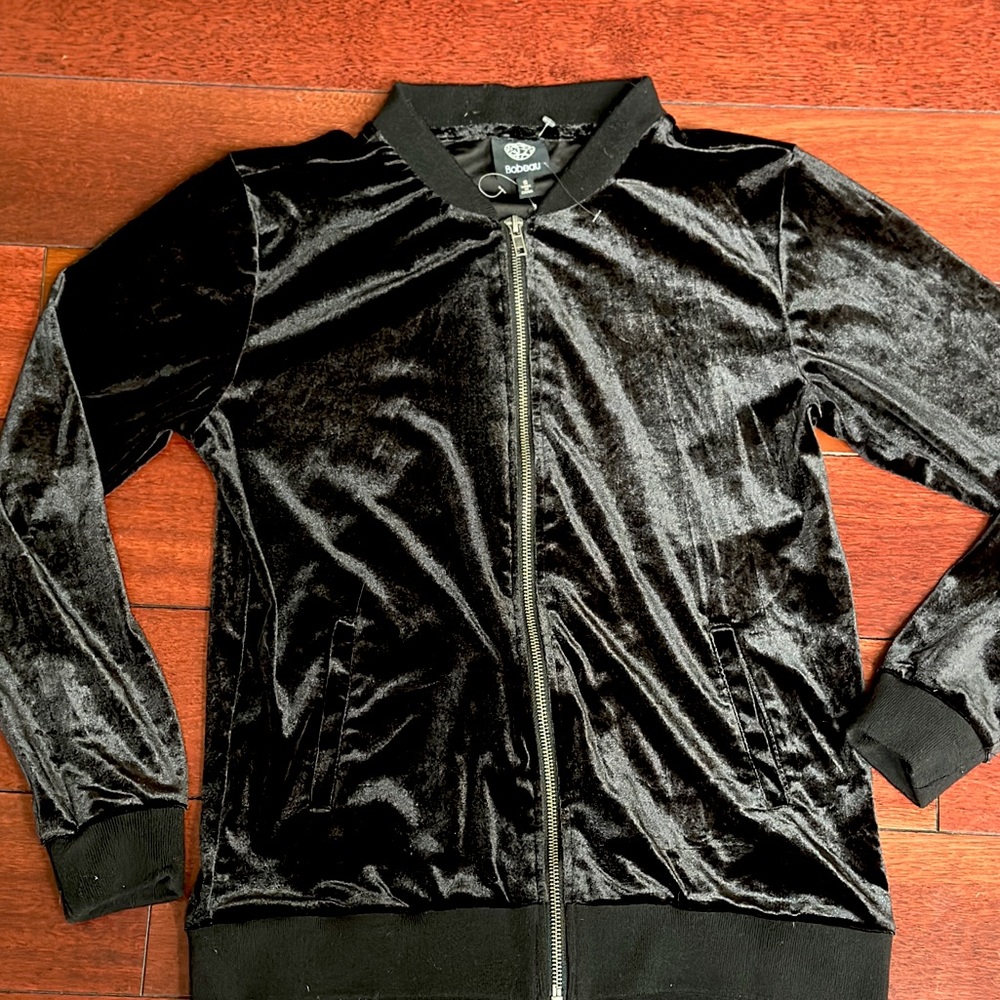 Bobeau Velour Velvet Jacket Full Zip l Size S